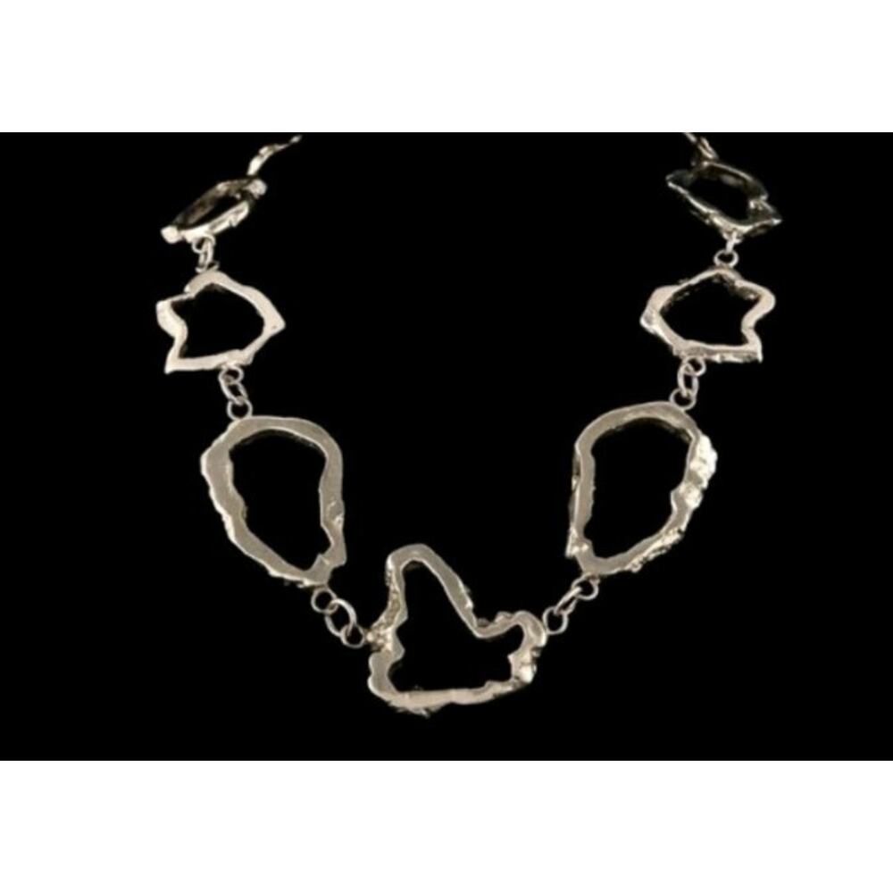 Rare Open Nugget 18kt Gold Plate Vermeil Necklace Gabrielle Vallarino